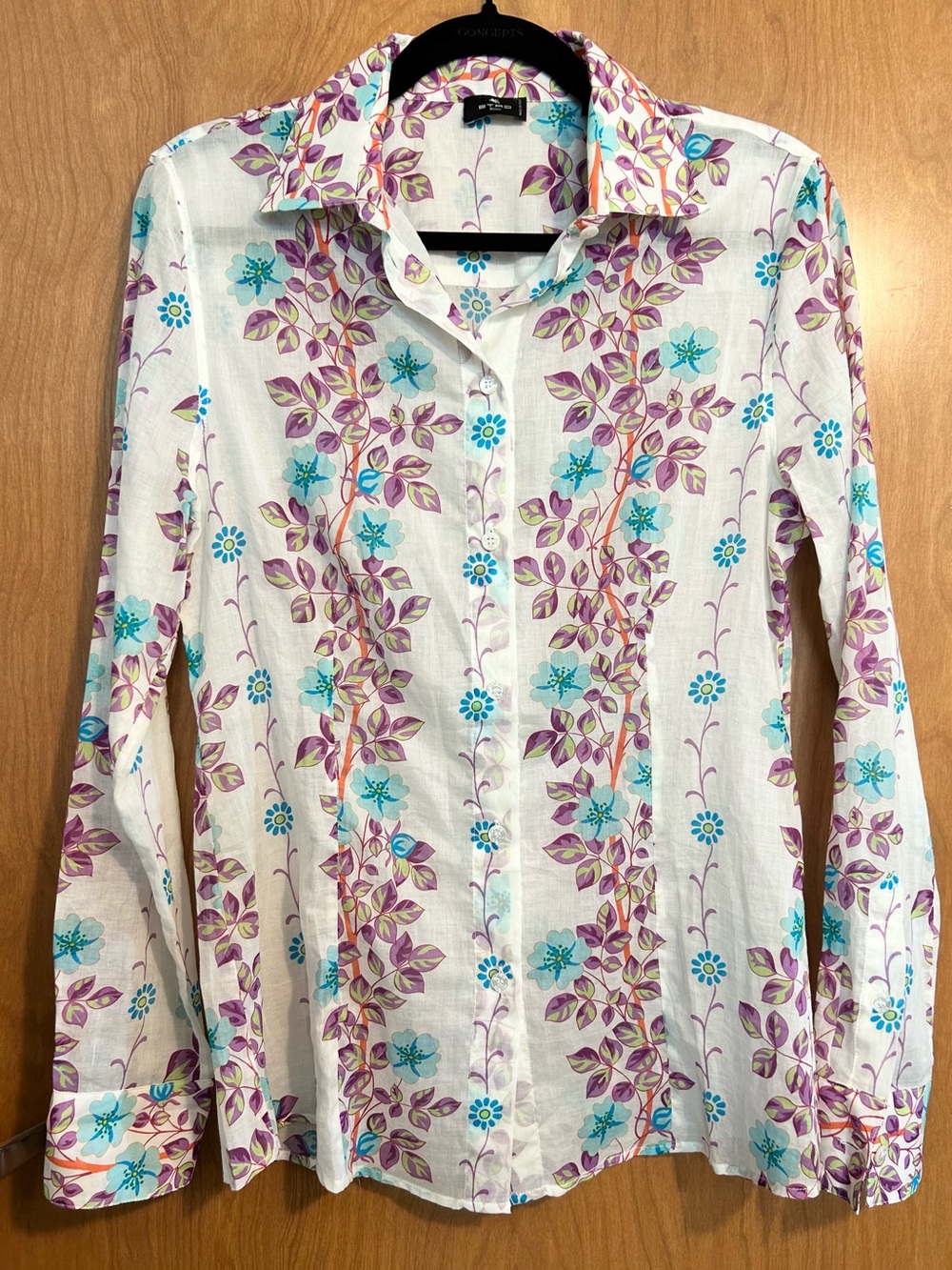 Etro Milano Floral Print Cotton Blouse - Size M
